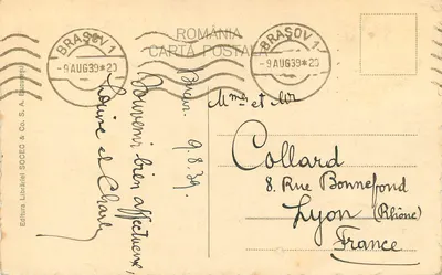 București — Palatul Postelor — Éditeur Librării SOCEG & Co. S.A. București — Verso