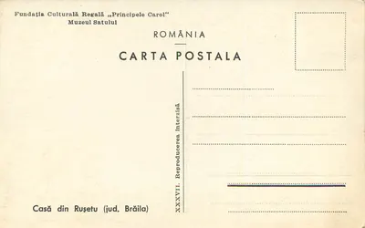 Casă din Rușetu — jud. Brăila — Fundația Culturală Regală „Principele Carol” — Verso
