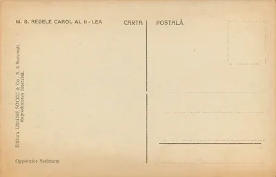 Retrato do Rei Carol II — Editor Livraria SOCEC & Co, Bucareste — Verso