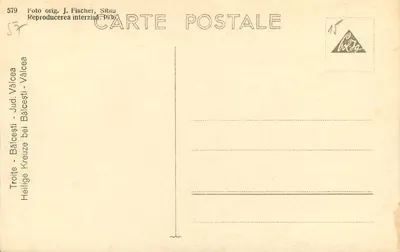 Croci sacre a Bălcești — Vâlcea — Foto originale J. Fischer, Sibiu — n°579 — Verso