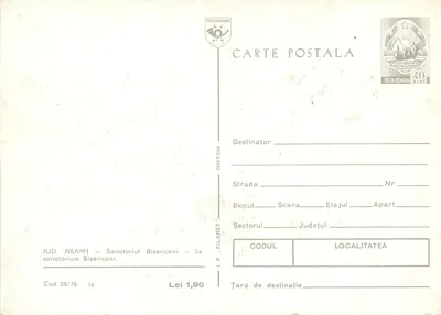 Sanatorium Bisericanî — Jud. Neamț — I.P. Filaret — Rewers