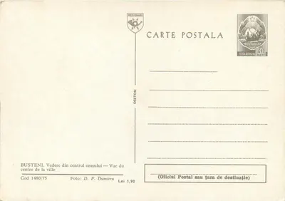 Busteni — Widok centrum miasta — Poste Romane — Rewers