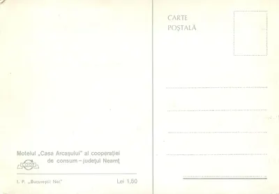 Motel « Casa Arcașului » — județul Neamț — I.P. „Bucureștii Noi” — Verso