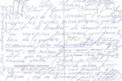 Mănăstirea Gura Humorului — editor ATGRAPHIQUE, n° 679 10 — Verso