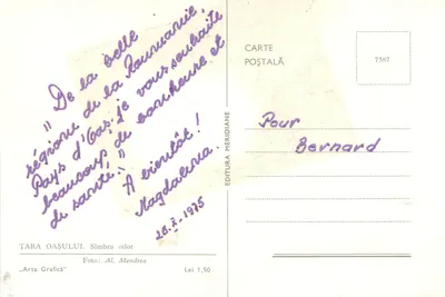 Țara Oașului — Sîmbra oilor — Éditura Meridiană — Rewers