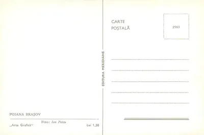 Wooded Mountain — Building below — Poiana Brașov, publisher 'Arta Grafică', n° 2563 — Back