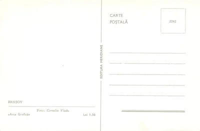 Brașov — Pałac Miasta — Wydawca: Editura Meridiane, n° 2242 — Rewers