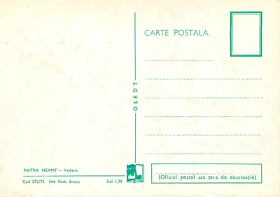 Piatra Neamț — Vista — editor OSEDT, n° 272/72 — Verso