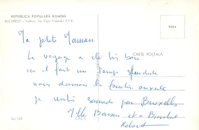 Bucarest — Plaza del Palacio — Editor Meridiane, n° 9354 — Reverso