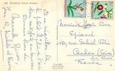 Ruanda, Criança Watutsi — Photo-Home Léopoldville, n°100 — Verso