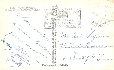 Monte-Carlo — Lembrete de Monte-Carlo — Teatro de Mônaco — Verso