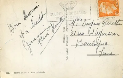 Monte-Carlo — Ogólny widok — Wydawnictwo Francuskie Azur n° 802 — Rewers