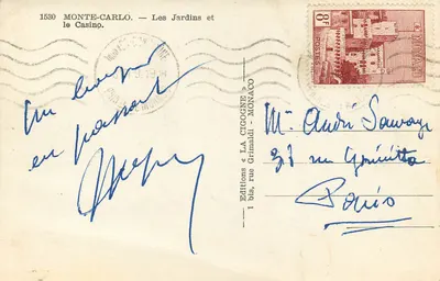 Monte-Carlo — Jardins e o Casino — Edições « La Cigogne » — Verso