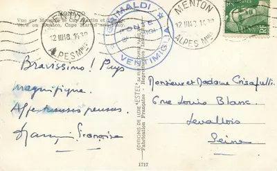 Visão de Monaco, o Cabo Martin e a Itália — Estel — Verso