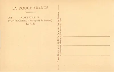 Monte-Carlo — A Baía — Edições de Arte YVON — Verso