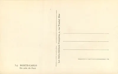 Monte-Carlo — Kąt portu — Les Belles Éditions Françaises — Rewers