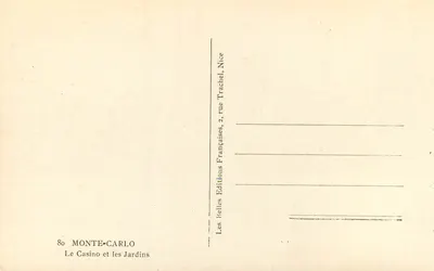 Kasyno i ogrody — Nice — Les Belles Éditions Françaises — Rewers