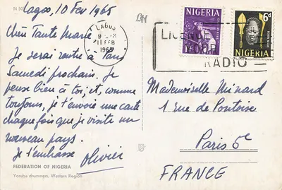Federação dos bateristas yourouba — região oeste — Nigéria — editor N 505 — Verso