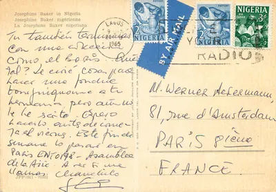 Josephine Baker — Nigéria — editor JPP/011-70381 — Verso