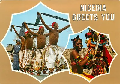 Nigéria te cumprimenta — dançarinos e dançarinas tradicionais — Viewcards (Nig) Ltd.