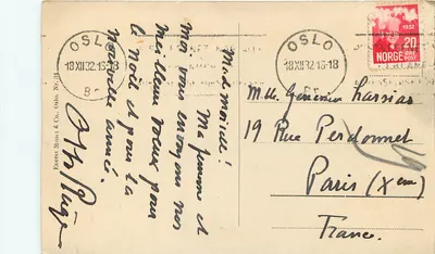 Visão invernal na Noruega — Editor Eneret Mittut & Co., Oslo, n°31 — Verso