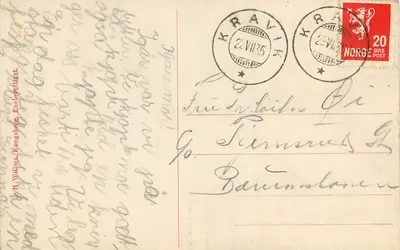 Sparand Bro, Numedal — widok mostu i krajobrazu górskiego — wydawca R. Wihlms, Kongsberg — Rewers