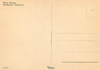 Widok z Kolåstind, Follestadal — Norwegia — wydawca Mittel, n° 1093/25 — Rewers