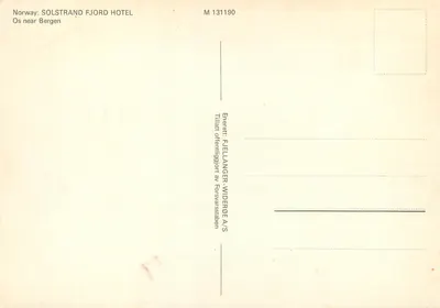 Hotel Solstrand Fjord — Os blisko Bergen — Fjellanger-Widerøe A/S — Rewers