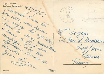 Sogn, Norwegia — Essefjord, Balestrand — wydawca Mittel, nr 1178/24 — Rewers