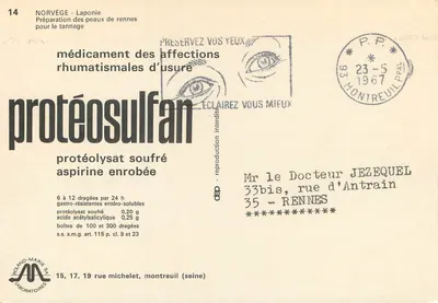 Laponia - Preparação de peles de rena para o curtimento — Roland-Marie S.A. Laboratoires — Verso