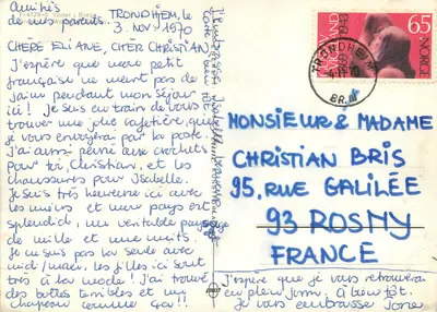 Paisagem invernal norueguesa — homem com cavalo e trenó carregado de pinheiros — editor F-4778-0 — Verso