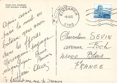 Ute, Hardanger — widok panoramiczny — Normanns Kunstforlag A/S, Oslo — Rewers