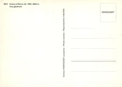 Crans-Sierre — Ogólny widok — Wydawnictwo PERROCHET nr 5014 — Rewers
