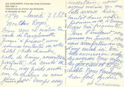 Les Diablerets — Perła Alp Wałdowych — Teleferyk Górnego Lodowca Diablerets i Wodospady Dard — J. Baudat, nr 1033 — Rewers