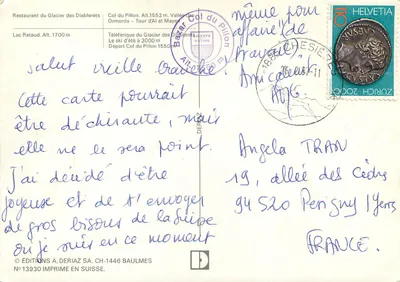 Les Diablerets — Przełęcz Pillon, Jezioro Retaud — wydawnictwo A. Deriaz — Rewers