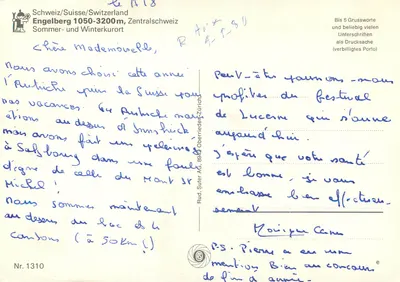 Engelberg — widok panoramiczny i wieś — Rud. Suter AG Zürich, nr 1310 — Rewers