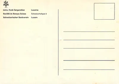 Lucerna — cartão postal ilustrado com mapa da cidade — Otto M. Müller — Verso