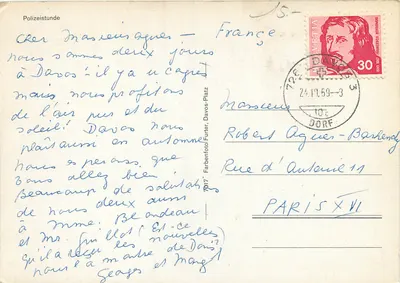 Bar scène in Davos — Politie — uitgever Farbenfoto Furtner, n° 7217 — Achterkant