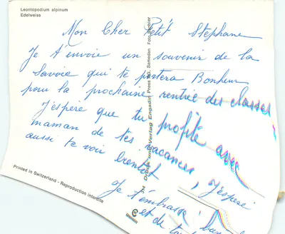 Edelweiss — Lembrete de Bozel — Samedan Press AG — Verso