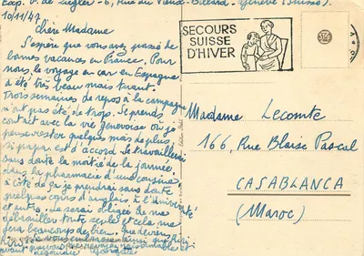 Dois edelweiss — edição suíça — Secours Suisse d'Hiver — Verso