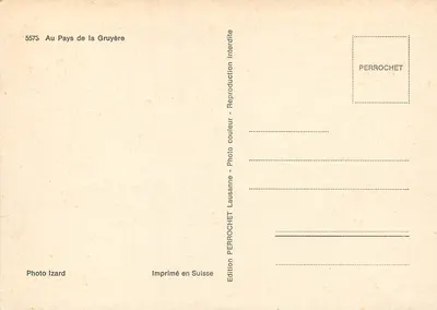 Festiwal byka — Kraj Gruyère — Wydawnictwo PERROCHET nr 5575 — Rewers