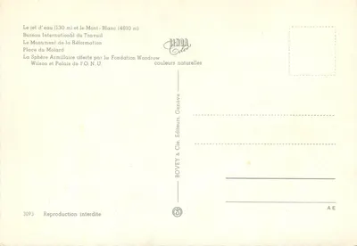 Genf — Carrefour des Nations — BOVEY & Cie, Verleger Genf — Rückseite
