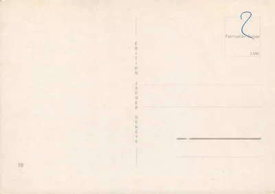 Genève — panoramische weergave met wapen — Uitgave Jaeger — Achterkant