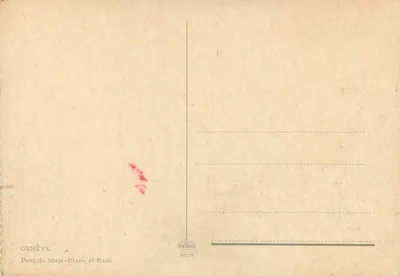 Genewa — Most Mont-Blanc i Rada — wydawca Krügare, nr 947/7 — Rewers