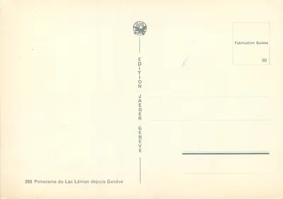 Lago Léman — Vista panorâmica desde Genebra — Edição Jaeger — Verso