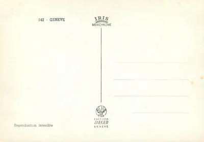 Genf — Panoramablick in Mosaik — Éditions Jaeger — Rückseite
