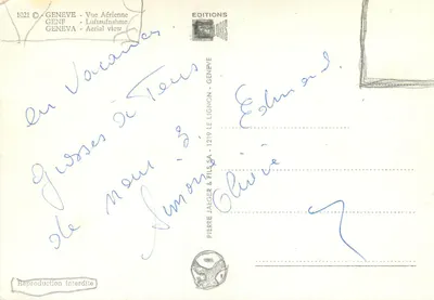 Genebra — Vista Aérea — Edições Pierre Jaeger & Fils SA — Verso