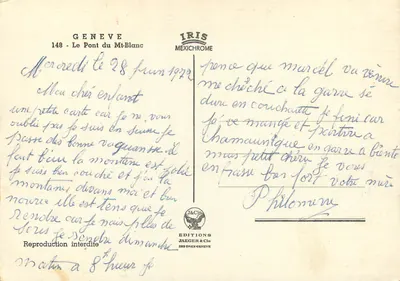Ginevra — Il Ponte del Monte Bianco — Edizioni Jaeger & Cie — Verso