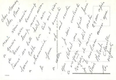 Geneva — panoramic view of the lake and the water tower — Souvenir of Geneva — Aeschlimann-Puplunge Editions — Back