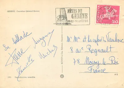 Genewa — Węzeł drogowy generała Guisan — Wydawca Bovey & Cie, nr 2993 — Rewers